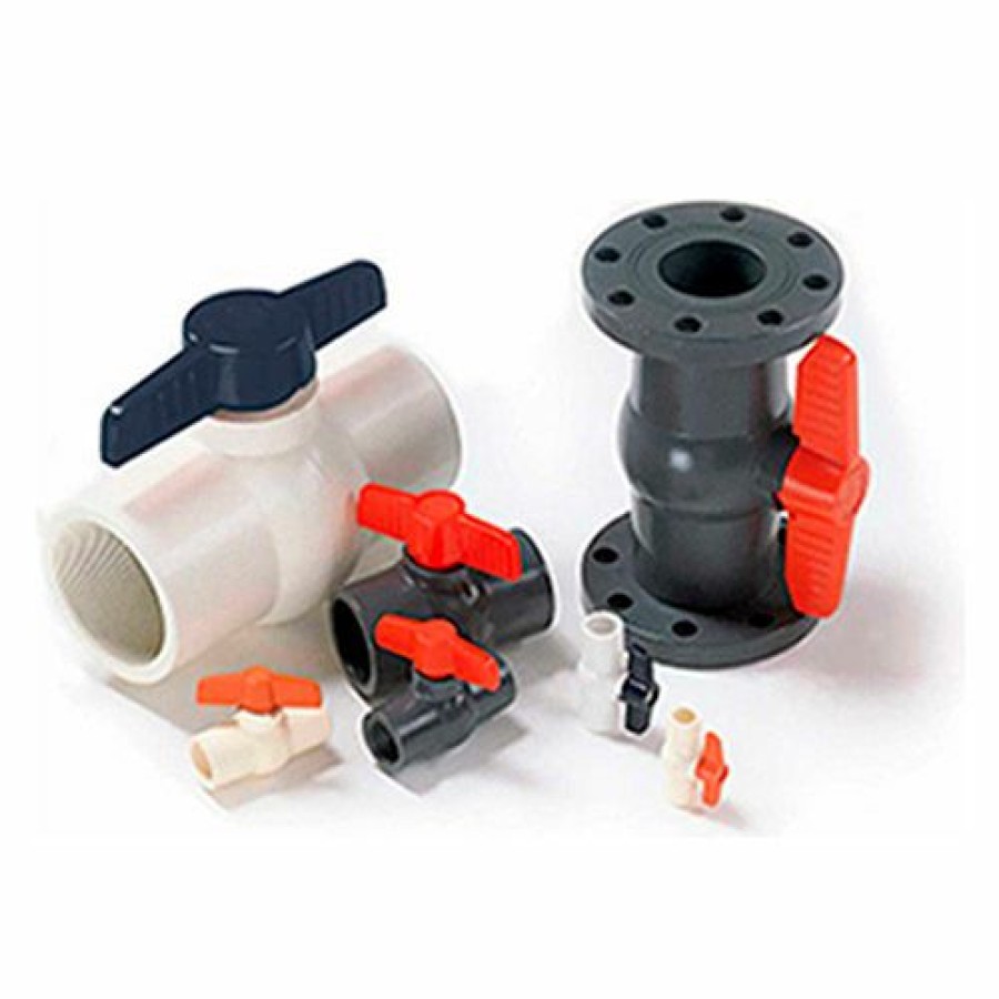 Ball Valves * | American Valve 1 In. Pvc 1-Piece Ball Valve Sche. 40 150 Psi Socket Pkg Qty 12