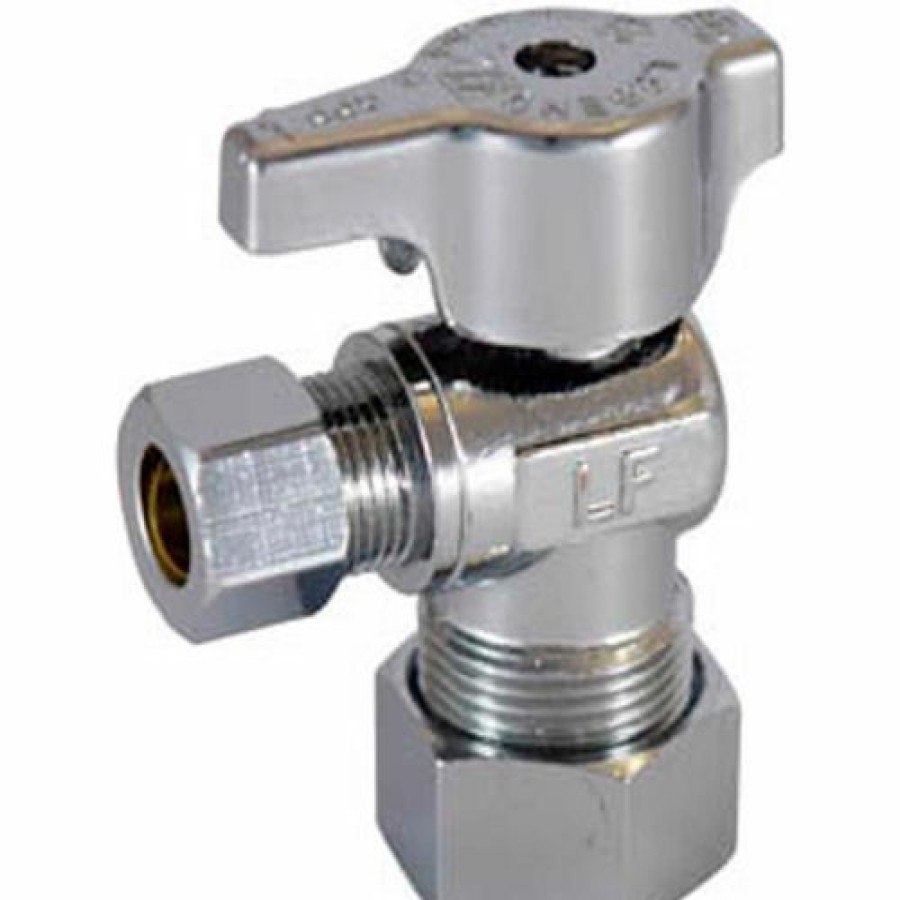 Valves * | Legend Valve 5/8Odx3/8Od T595 No Lead Chrome Brass 1/4 Turn Angle Stop Valve 114-604Nl