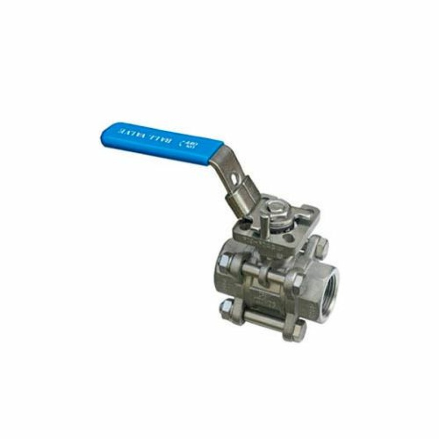 Ball Valves * | Bi-Torq 3/8" 3-Pc Ss Npt Ball Valve With Manual Locking Handle