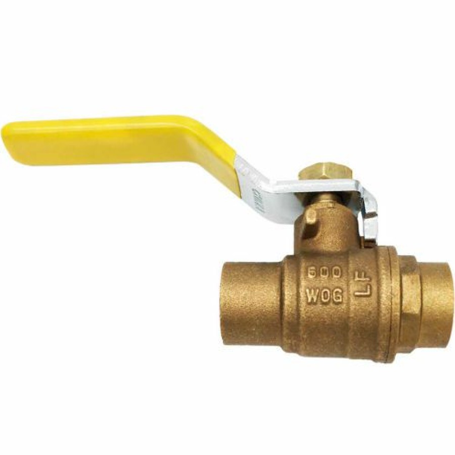 Ball Valves * | Theworks Lf Brass Full Port Ball Valve Sweat 1