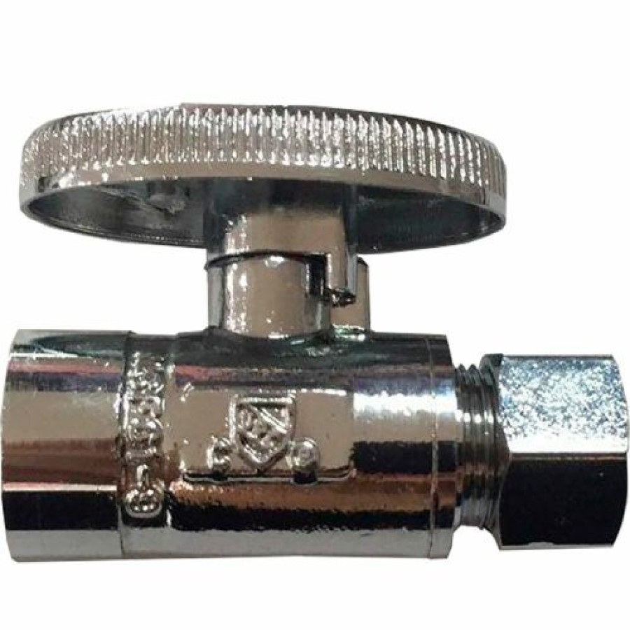 Valves * | Jones Stephens 1/4 Turn Straight Supply Stop Valve, Chrome Plated, 1/2" Swt X 3/8" Od Comp