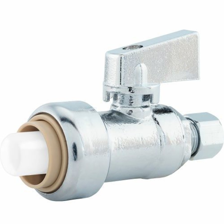 Valves * | Jones Stephens Plumbite Push On Supply Stop, Straight, 1/2" X 3/8" Od Comp