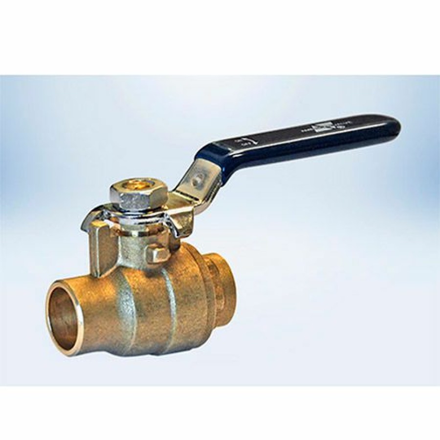 Ball Valves * | American Valve 1-1/2 In. Lead-Free Brass Full Port Ball Valve Solder Ends Pkg Qty 8