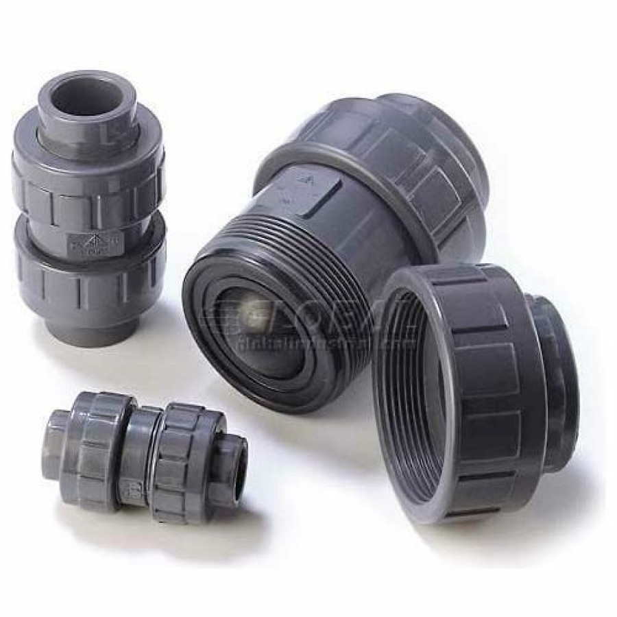 Check & Foot Valves * | American Valve P460U-1-1/4 Ball Check Valve, Epdm, Schedule 80, True Union, 1-1/4", Pvc Pkg Qty 6