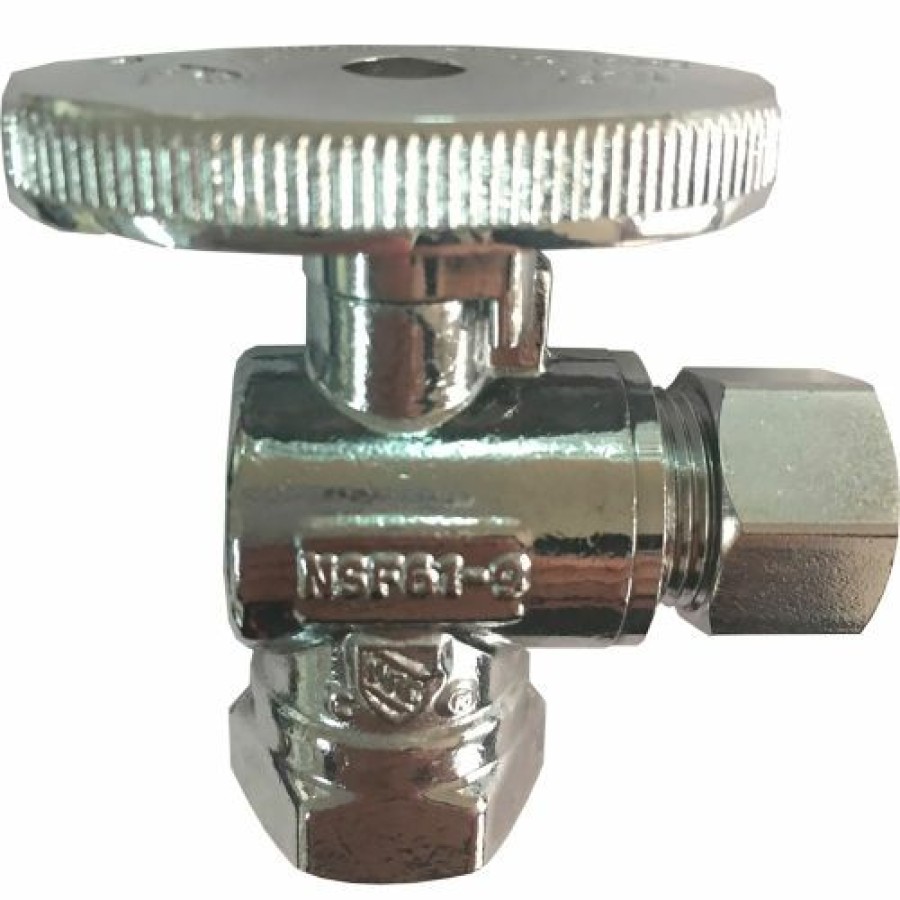 Valves * | Jones Stephens 1/4 Turn Angle Supply Stop Valve, Chrome Plated, 3/8" Fip X 3/8" Od Comp