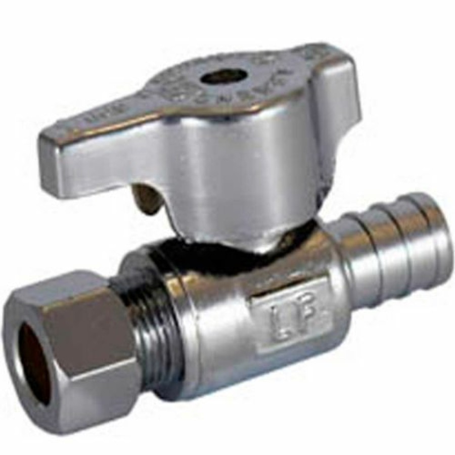 Valves * | Legend Valve 1/2 Pex X 3/8" Od T-596Nl No Lead Chrome Brass Stop Valve 114-709Nl