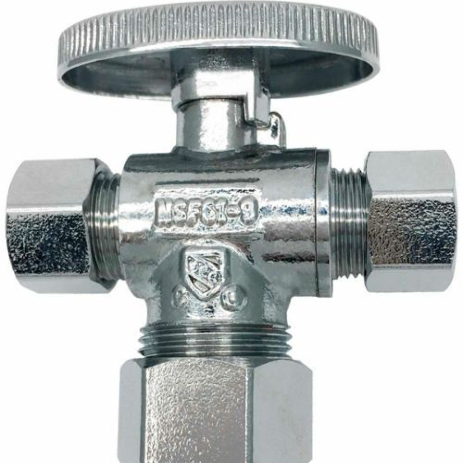 Valves * | Theworks 1/4 Turn 3-Way Stop 5/8" Od X 3/8" Od X 3/8 Od