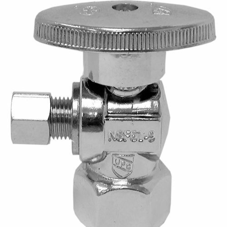 Valves * | Jones Stephens 1/4 Turn Angle Supply Stop Valve, Chrome Plated, 1/2" Fip X 1/4" Od Comp