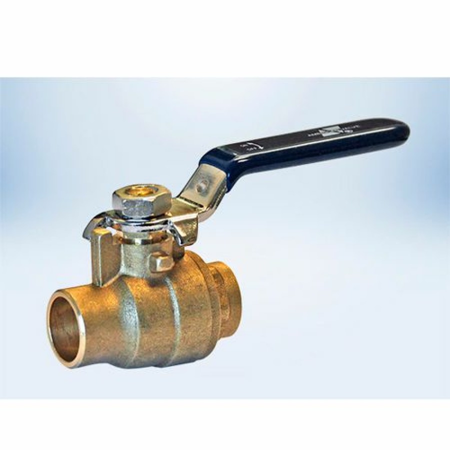 Ball Valves * | American Valve G100S 2-1/2" Cxc Full Port Ball Valve Lead-Free Brass Pkg Qty 2