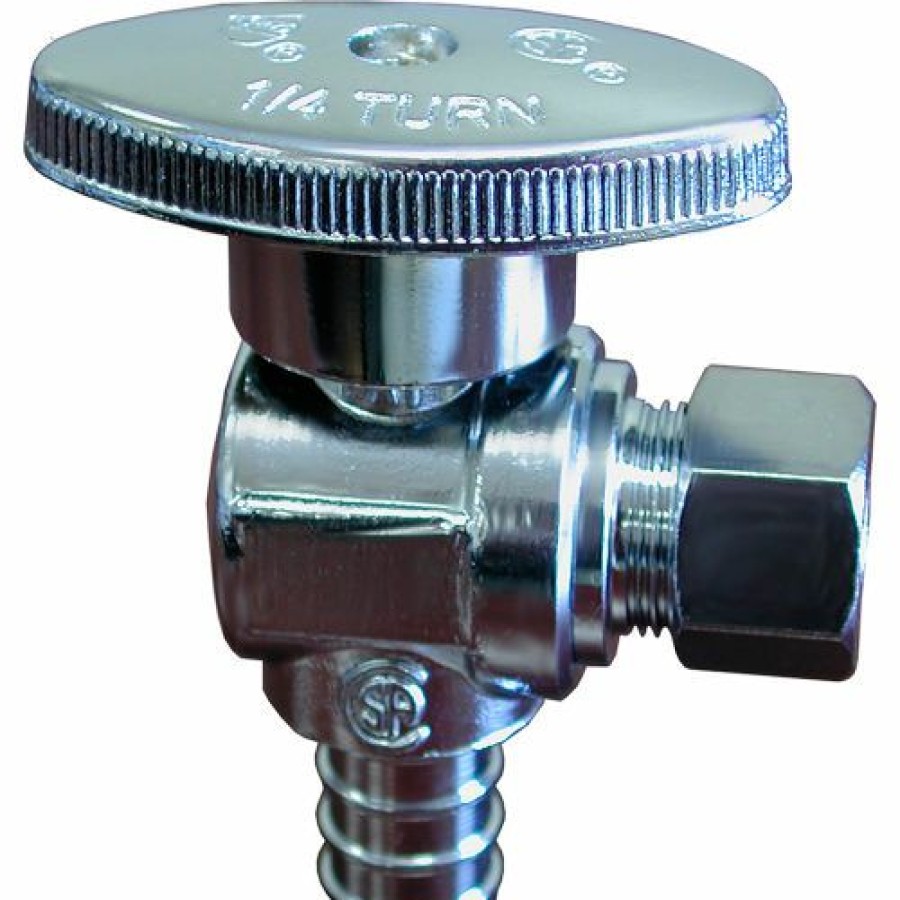 Valves * | Jones Stephens 1/4 Turn Angle Supply Stop Valve, Chrome Plated, 1/2" Pex X 3/8" Od Comp