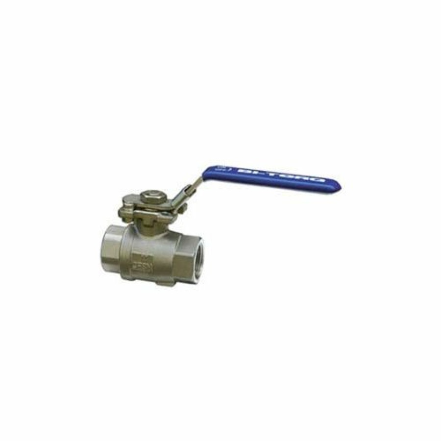 Ball Valves * | Bi-Torq 3/8" 2-Pc Ss Npt Ball Valve With Manual Locking Handle