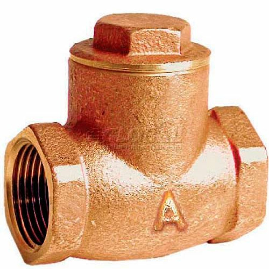 Check & Foot Valves * | American Valve G31-2 Check Valve, Lead-Free, Threaded, 2", Brass Pkg Qty 4