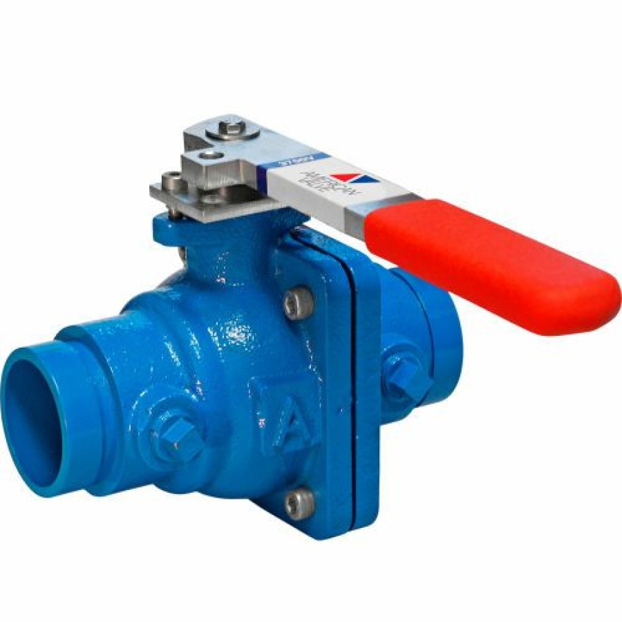 Ball Valves * | American Valve 3700V Ball Valve, 3", Grooved End, Cast Iron