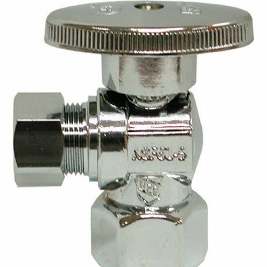 Valves * | Jones Stephens 1/4 Turn Angle Supply Stop Valve, Chrome Plated, 1/2" Fip X 3/8" Od Comp