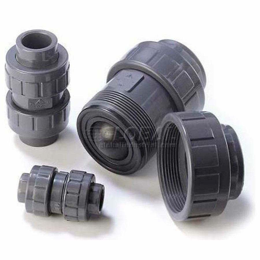 Check & Foot Valves * | American Valve P460U-1-1/2 Ball Check Valve, Epdm, Schedule 80, True Union, 1-1/2", Pvc Pkg Qty 5