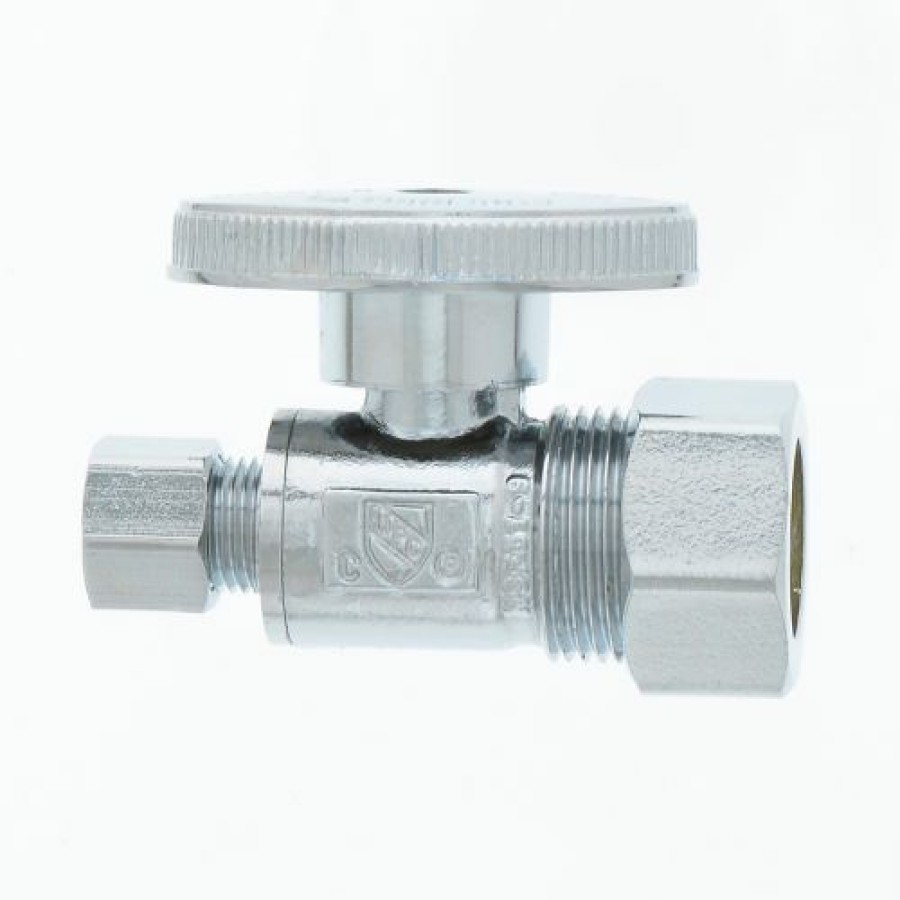 Valves * | Jones Stephens 1/4 Turn Straight Supply Stop Valve, Chrome Plated, 5/8" Od Comp X 1/4" Od Comp