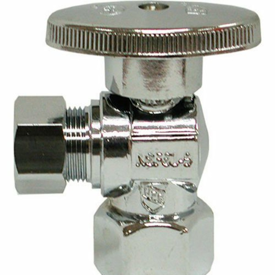 Valves * | Jones Stephens 1/4 Turn Angle Supply Stop Valve, Chrome Plated, 5/8" Od Comp X 3/8" Od Comp