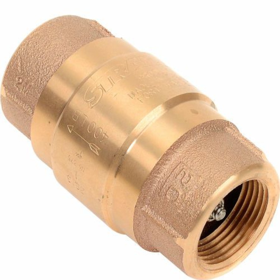 Check & Foot Valves * | Strataflo 1" Fnpt Brass Check Valve With Buna-N Rubber Poppet