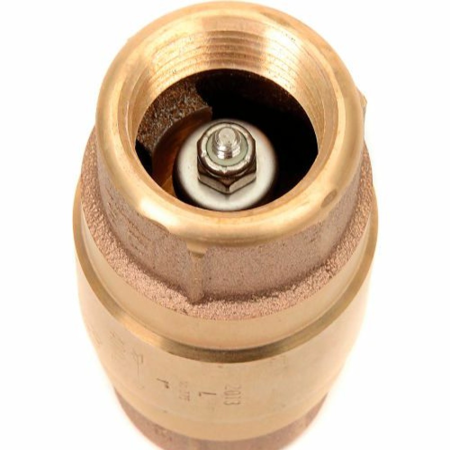 Check & Foot Valves * | Strataflo 1" Fnpt Brass Check Valve With Buna-N Rubber Poppet