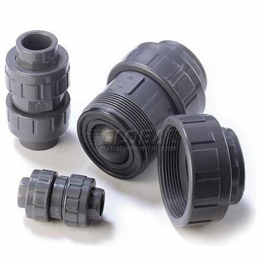 Check & Foot Valves * | American Valve P460U-3/4 Ball Check Valve, Epdm, Schedule 80, True Union, 3/4", Pvc Pkg Qty 12