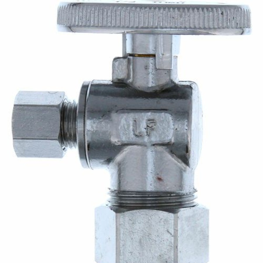 Valves * | Jones Stephens 1/4 Turn Angle Supply Stop Valve, Chrome Plated, 5/8" Od Comp X 1/4" Od Comp