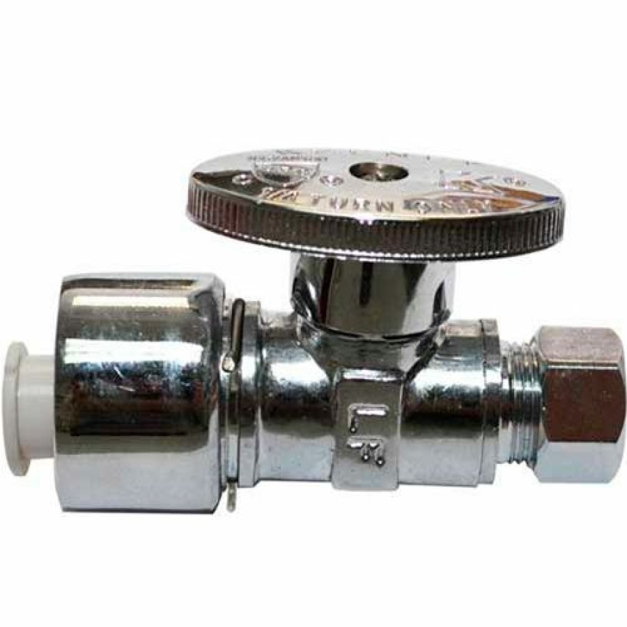 Valves * | Keeney Manufacturing Keeney K2068Pcpolf, Straight Quarter Turn Valve 5/8" O.D. Comp. X 3/8" O.D., Chrome Pkg Qty 25