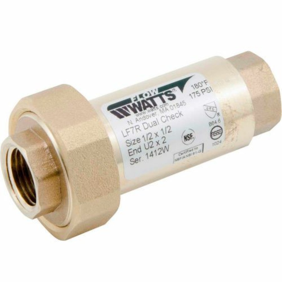 Check & Foot Valves * | Watts 1/2" X 1/2" Lf 7U2-2 Dual Check Valve