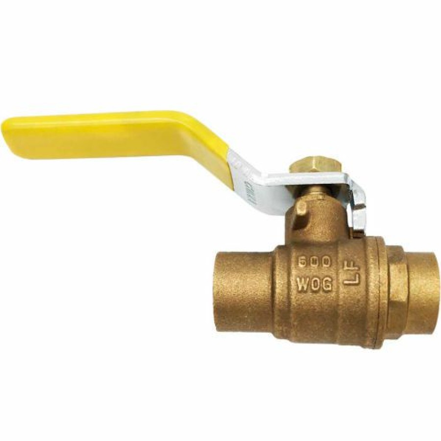 Ball Valves * | Theworks Lf Brass Full Port Ball Valve Sweat 1-1/4