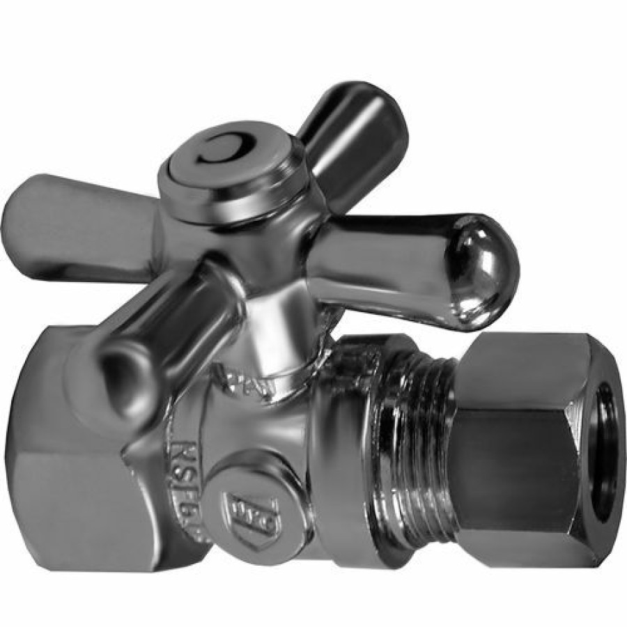 Valves * | Jones Stephens 1/4 Turn Angle Stop Valve W/ Cross Handle, Oil Rubbed Bronze, 5/8"Od Comp X 3/8"Od