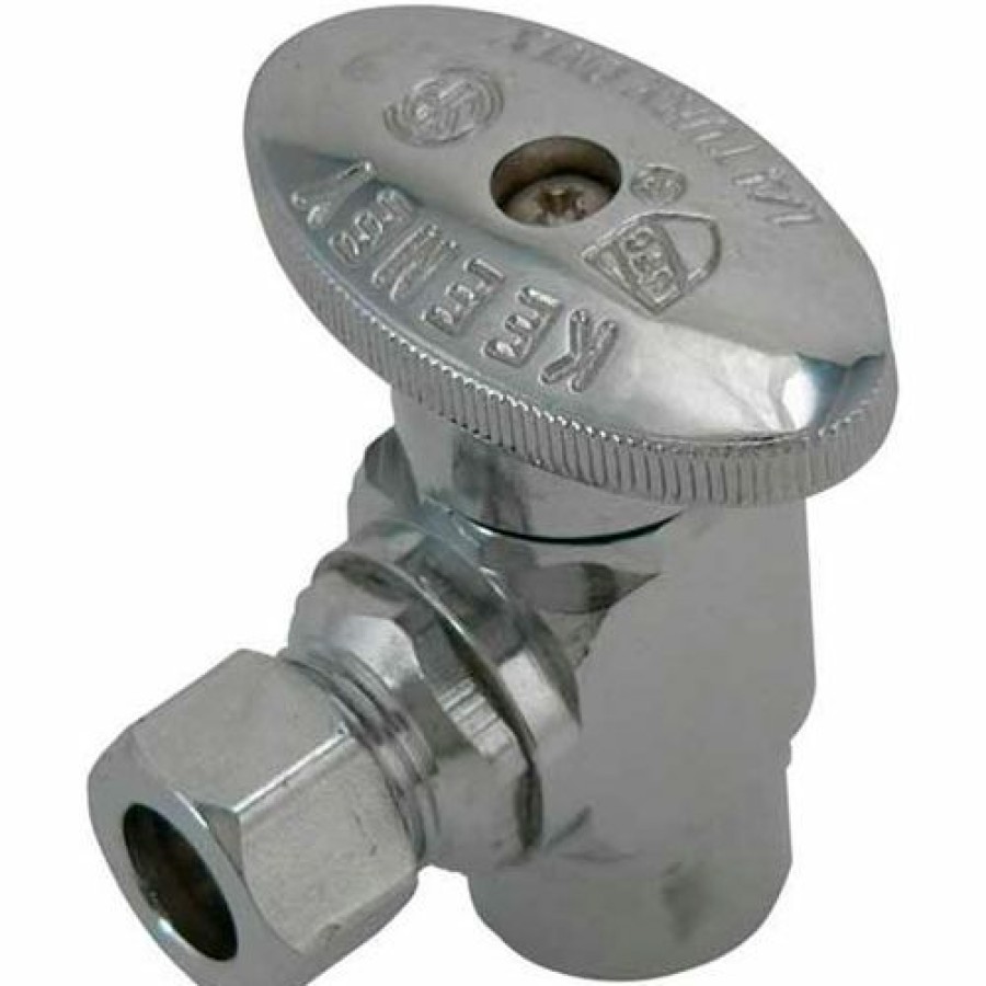 Valves * | Keeney Manufacturing Keeney 2047Pclf, Quarter Turn Angle Valve 3/8" F.I.P Inlet X 3/8" O.D. Outlet, Lead Free Pkg Qty 24