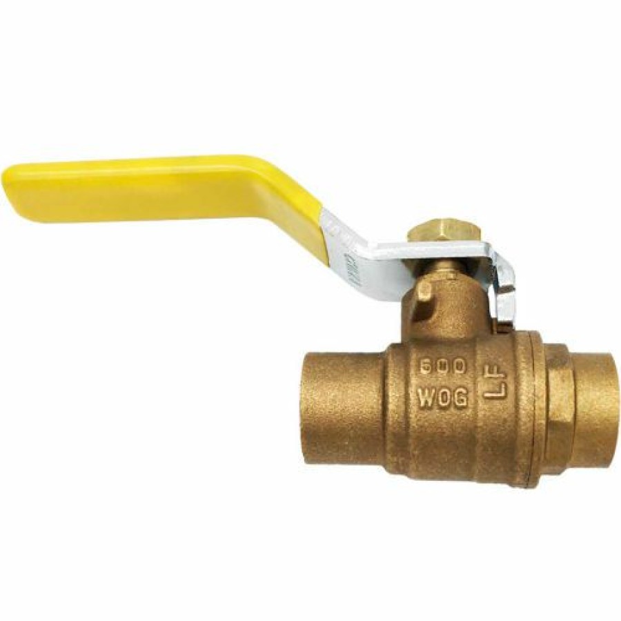 Ball Valves * | Theworks Lf Brass Full Port Ball Valve Sweat 3/4