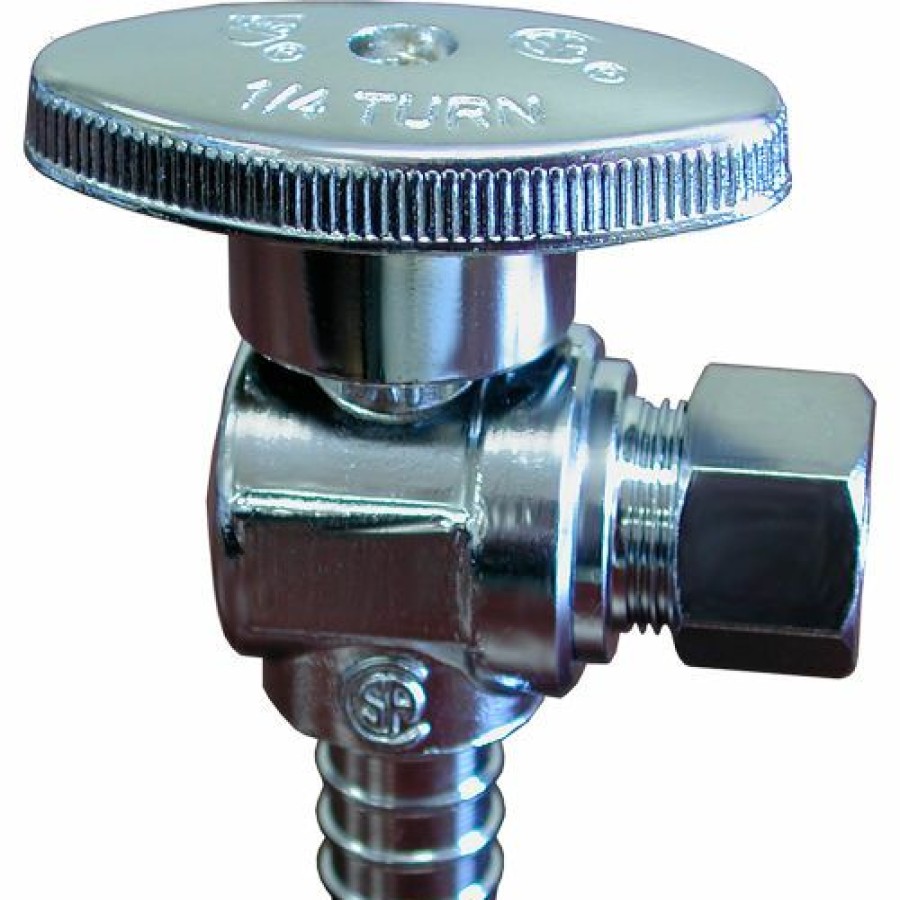 Valves * | Jones Stephens 1/4 Turn Angle Supply Stop Valve, Chrome Plated, 1/2" Pex X 1/4" Od Comp