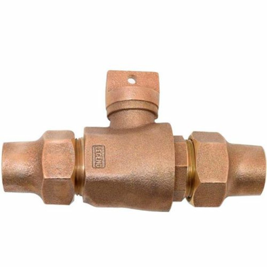 Valves * | Legend Valve 3/4" T-5200Nl No Lead Bronze Flare X Flare Curb Stop 314-104Nl