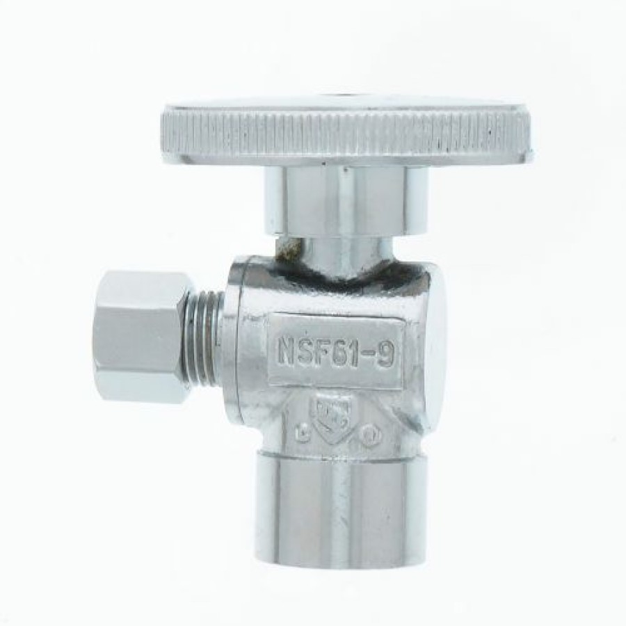 Valves * | Jones Stephens 1/4 Turn Angle Supply Stop Valve, Chrome Plated, 1/2" Swt X 1/4" Od Comp