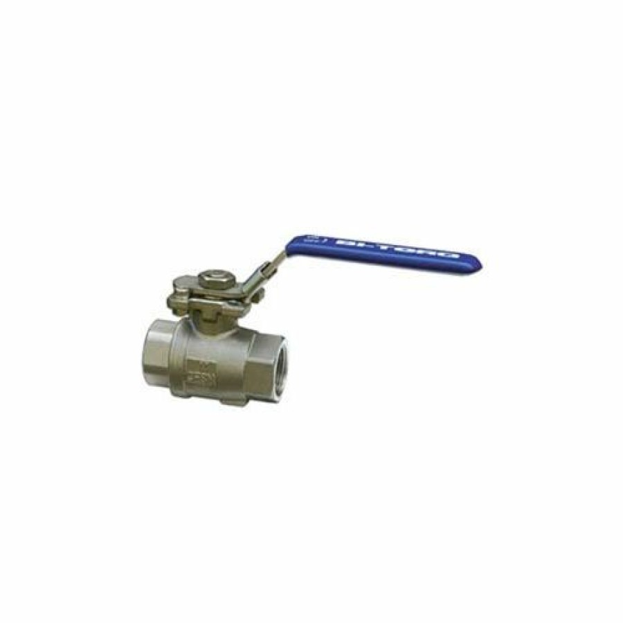 Ball Valves * | Bi-Torq 2-1/2" 2-Pc Ss Npt Ball Valve With Manual Locking Handle